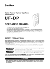 Display panel (option) (UF-DP) <single-phase/three-phase> Operating manual